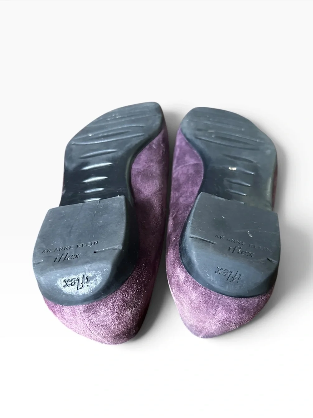 AK Anne Klein iFlex Purple Suede Buckle Loafers Flats 8.5W